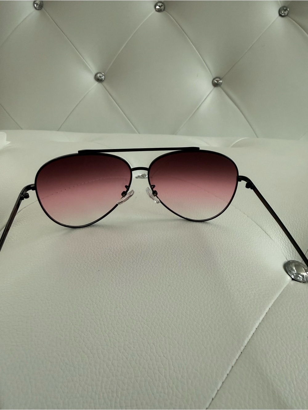 Topfoxx Aviator Sunglasses with Pink Gradient Lenses and Black Frame - Picture 10 of 12